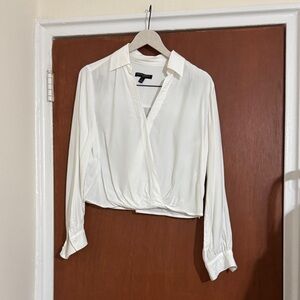 Banana Republic Cream Wrap Blouse